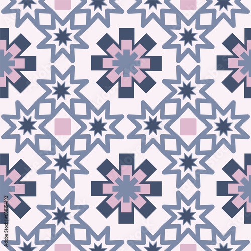 New Year Hand Drawn Seamless pattern with snowflakes in geometric stile. For prints, textiles, paper. Eps 10and geometric elements. For prints, textiles, paper. 