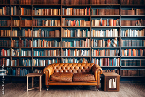 Books. Domestic luxury bookstore. Elegant house with many books, very well decorated.