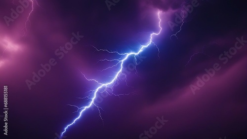 lightning in the sky A lightning bolt with a fractal shape and a blue and purple color scheme 