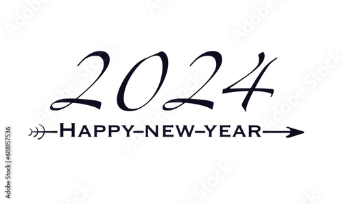 Vector text happy new year 2024