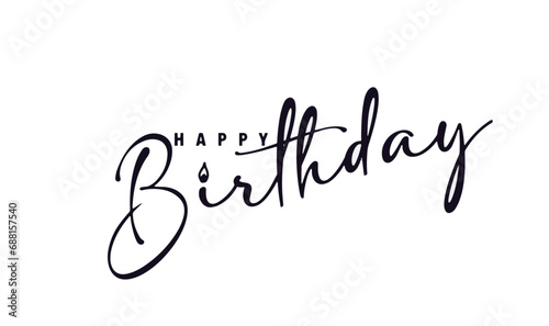 Vector text happy birthday with an i in the form of a candle