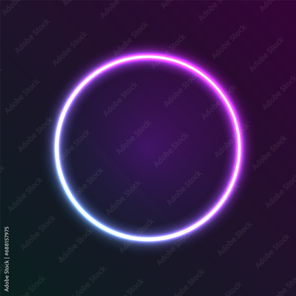Gradient neon blue and violet circle shape. Gradient neon blue and violet circle shape.