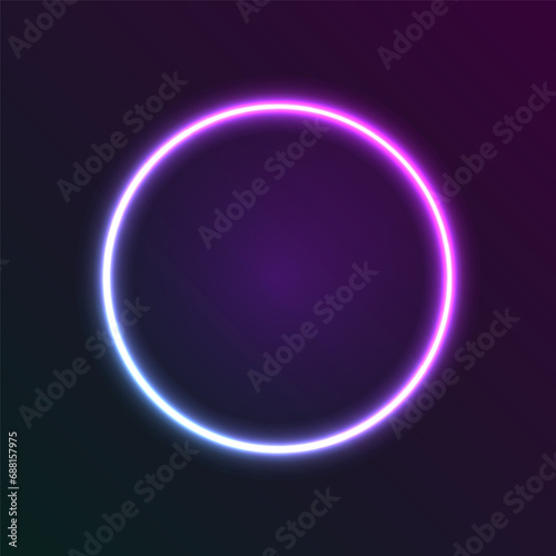 Gradient neon blue and violet circle shape.