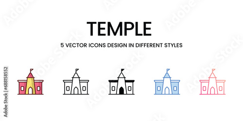 Temple  icons set vector illustration. vector stock, © vector squad