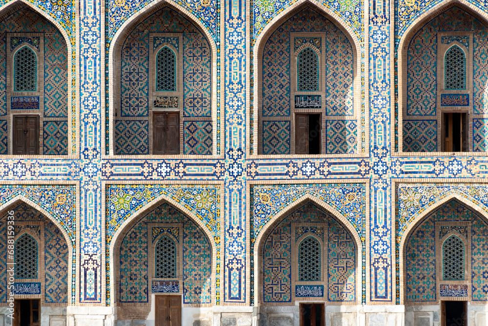 Samarkand,Uzbekistan:beautiful colours and patterns of islamic architecture.