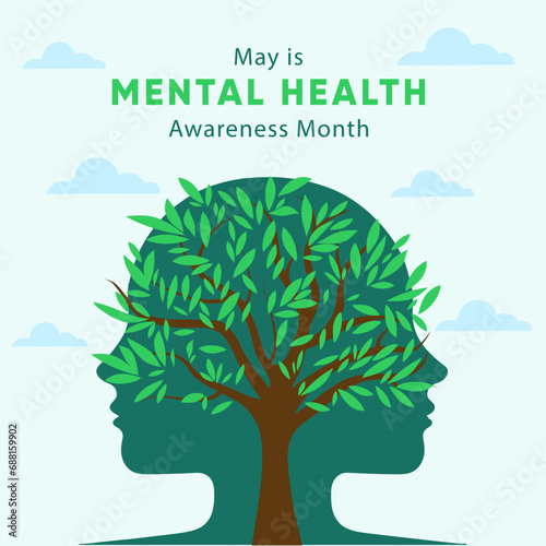 Postcard mental health, happiness, harmony creative abstract concept. Mindfulness, positive thinking, self care idea