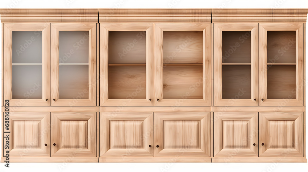 wooden cupboards AI generative wooden cupboards AI generative
