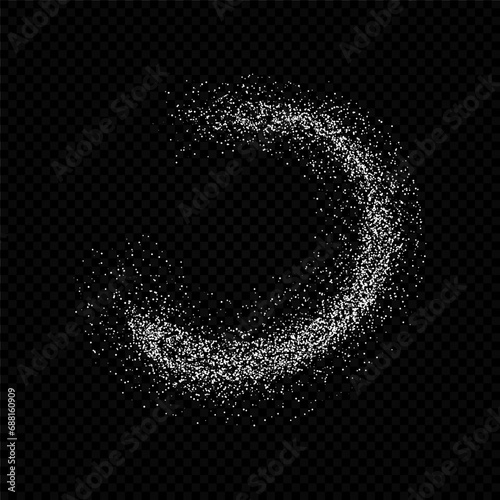 Scatters of sugar powder.