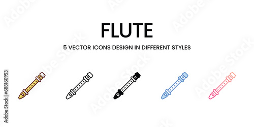 Flute icons set vector illustration. vector stock,