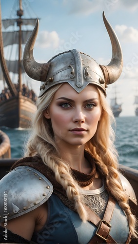 portrait of a viking blond woman