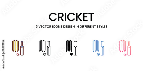 Cricket icons set vector illustration. vector stock,