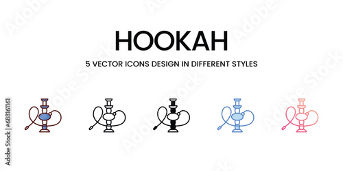 Hookah icons set vector illustration. vector stock,