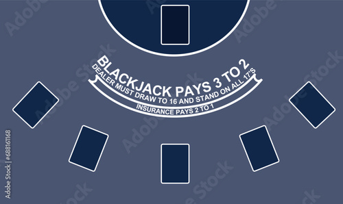 Blackjack gamble table. vector illustration