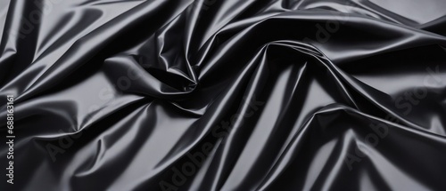 Black plastic crumpled oilcloth. photo