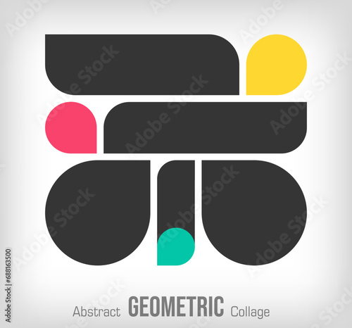 Photo geometric collage frames template. Colorful Photo collage frames template for family design. Vector collage layout for photo montage.