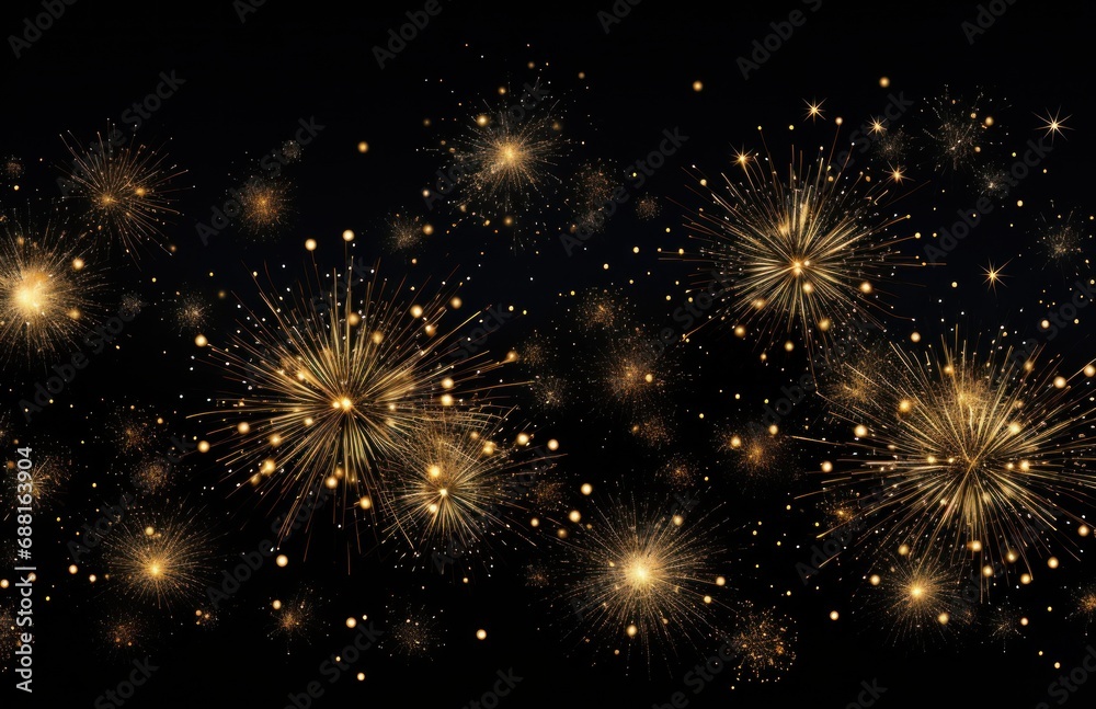 fireworks illuminated in the sky against a black background,