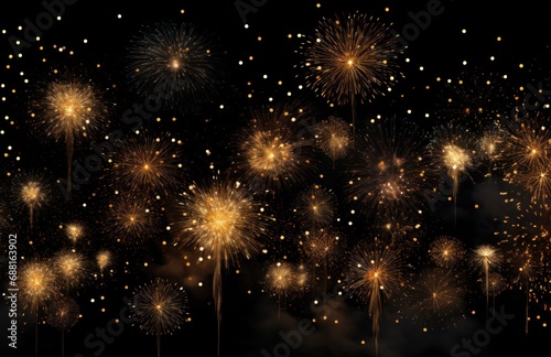 fireworks illuminated in the sky against a black background,