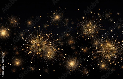 fireworks illuminated in the sky against a black background,