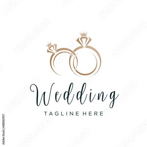 Wedding design logo with a stunning diamond concept