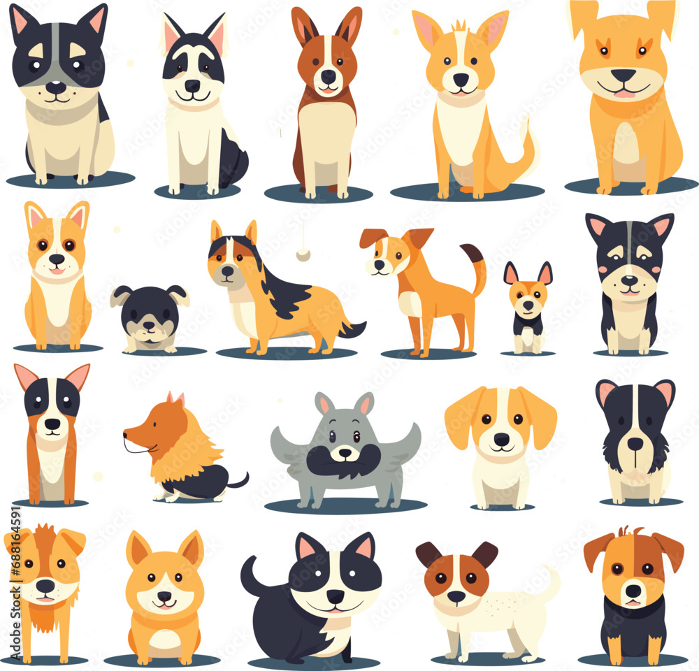 Cute dogs vektor set cartoon dog element
Cute dogs vektor set cartoon dog element