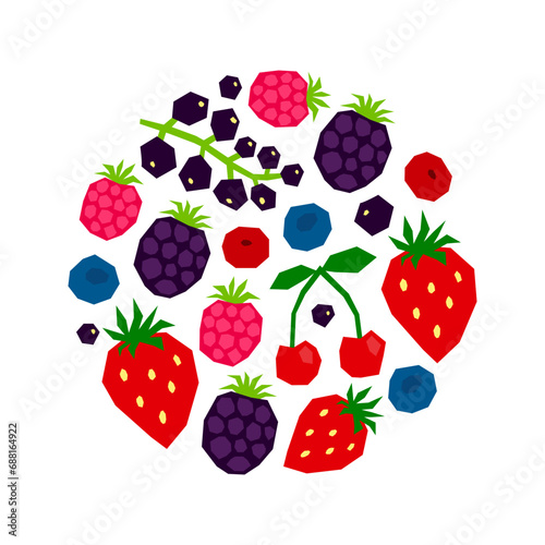 Cut out berries in circle.
