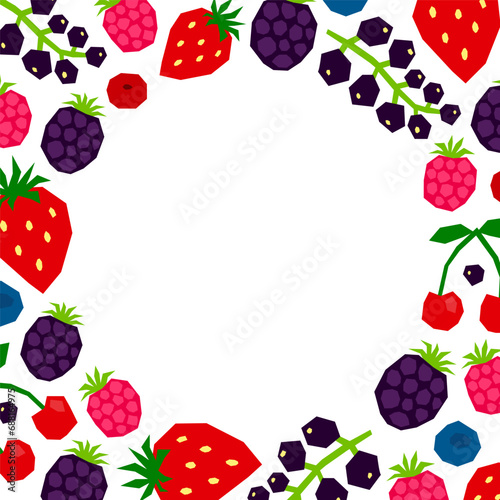 Background with paper cut berries.