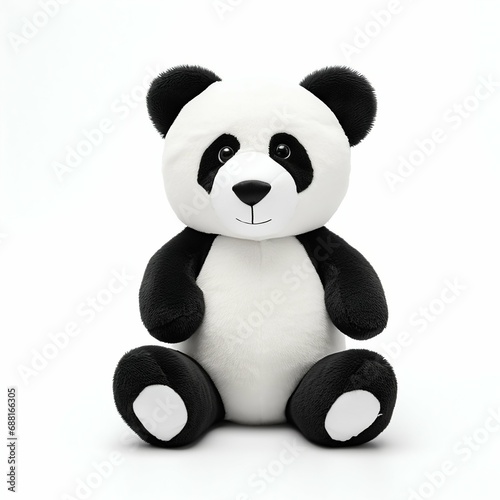 Cute Panda Plush Toy Isolated on White Background. Generative ai © Scrudje
