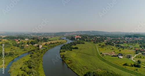 Aerial Beautiful View Landscape of City and River © volf anders