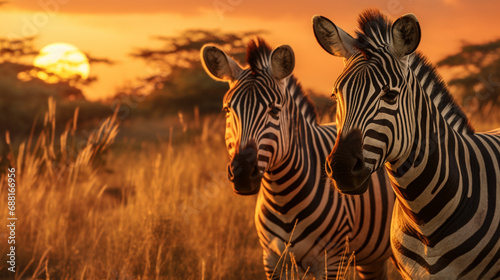 zebra in sunset © Creativemind93