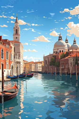 Venice Italy, graphic design illustration