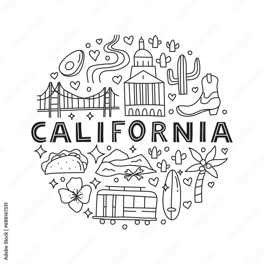 California national landmarks and attractions in circle.
