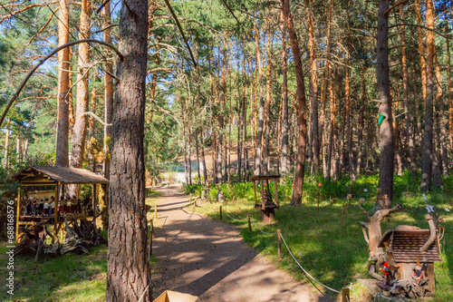 wooden figures in an enchanted forest