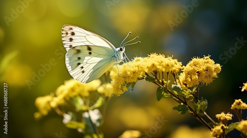Outdoors at daytime, there is a shot of a gorgeous pieridae butterfly. © Ruslan