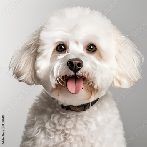 Ultra-Realistic Bichon Frise Portrait with White Background