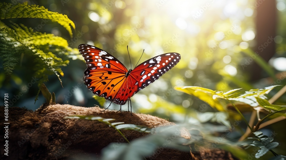 The jungle forest is home to tropical butterflies The jungle forest is home to tropical butterflies