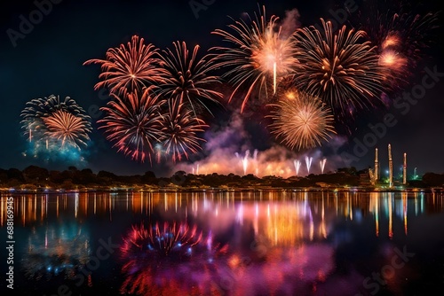 Mark the occasion of birthday with an ethereal display of fireworks, illuminating the sky with a spectacle of joyous hues