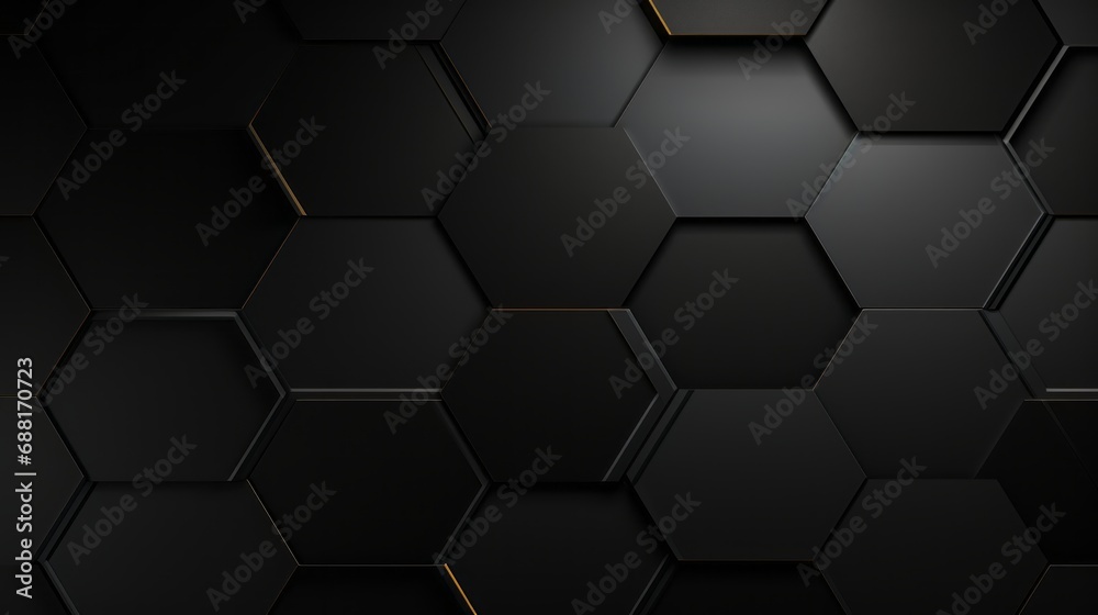 hexagonal elegance: abstract black texture background - unique vector illustration - obrazy, fototapety, plakaty 