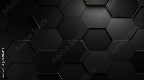 hexagonal elegance: abstract black texture background - unique vector illustration © Ashi