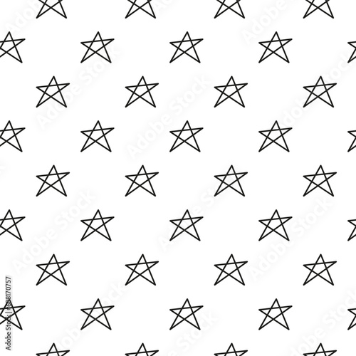 Seamless pattern with outline stars.