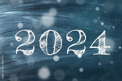2024 number with lights for new year concept
