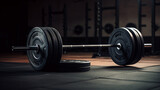 barbell and barbell on the gym floor