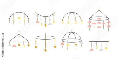 Set of cute baby mobiles.