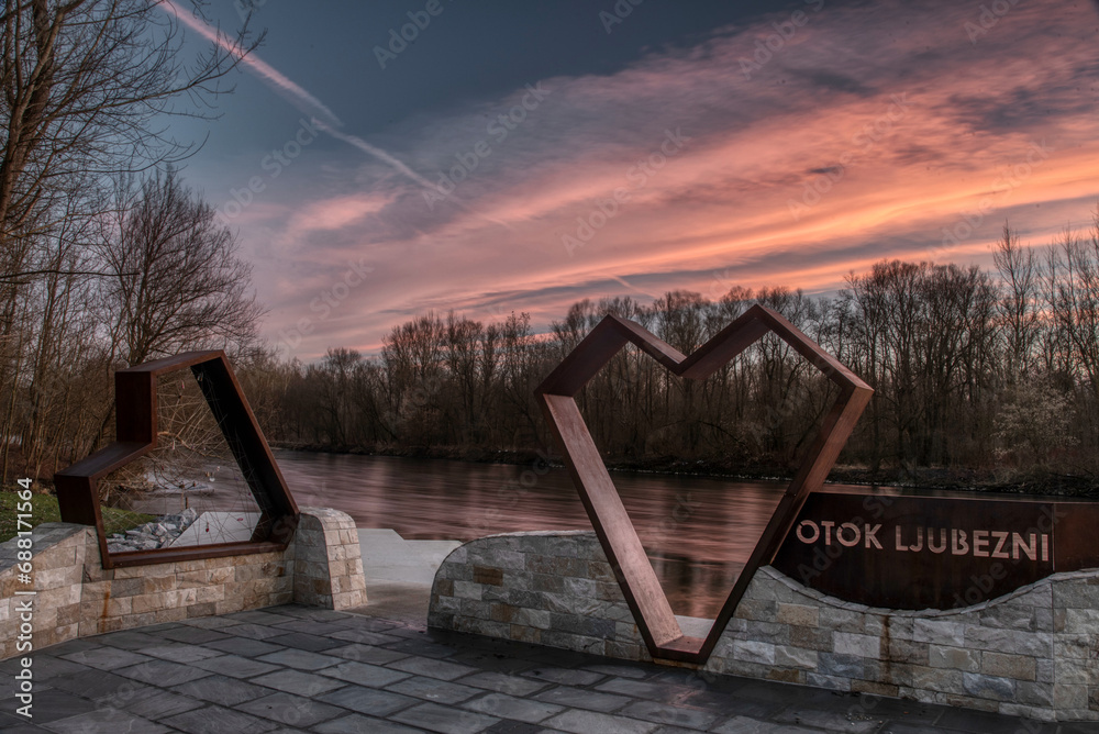 Otok ljubezni - Island of love near Mura River Otok ljubezni - Island of love near Mura River
