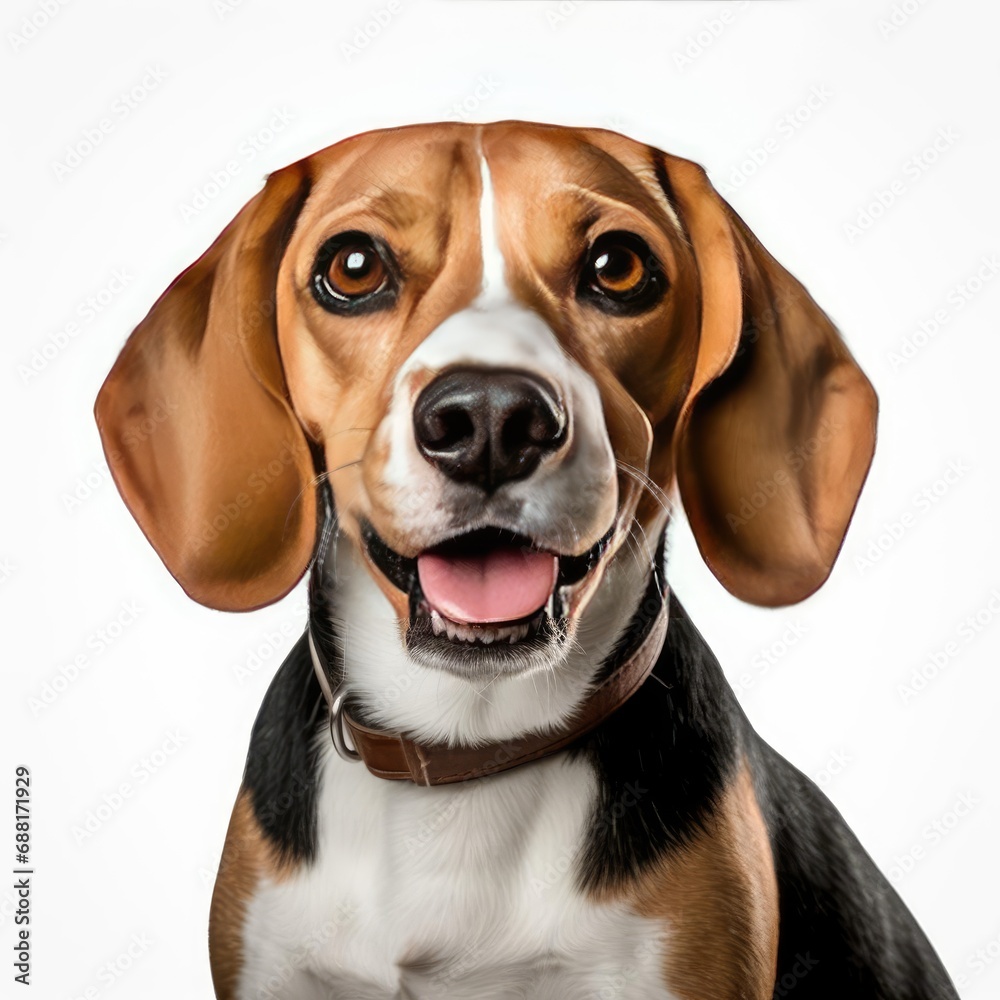 Beagle Portrait with Canon EOS 5D Mark IV Using 50mm Prime Lens Against White Background