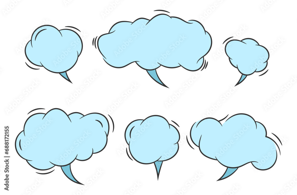 Set talk bubbles speech vector. Blank empty bubble icon design elements. Chat on line symbol template. Collection dialogue balloon stickers silhouette. Set talk bubbles speech vector. Blank empty bubble icon design elements. Chat on line symbol template. Collection dialogue balloon stickers silhouette.