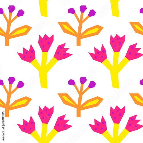Seamless pattern with cut out flowers.