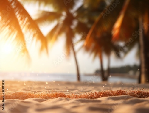 summer sunshine on a beach with palm trees
