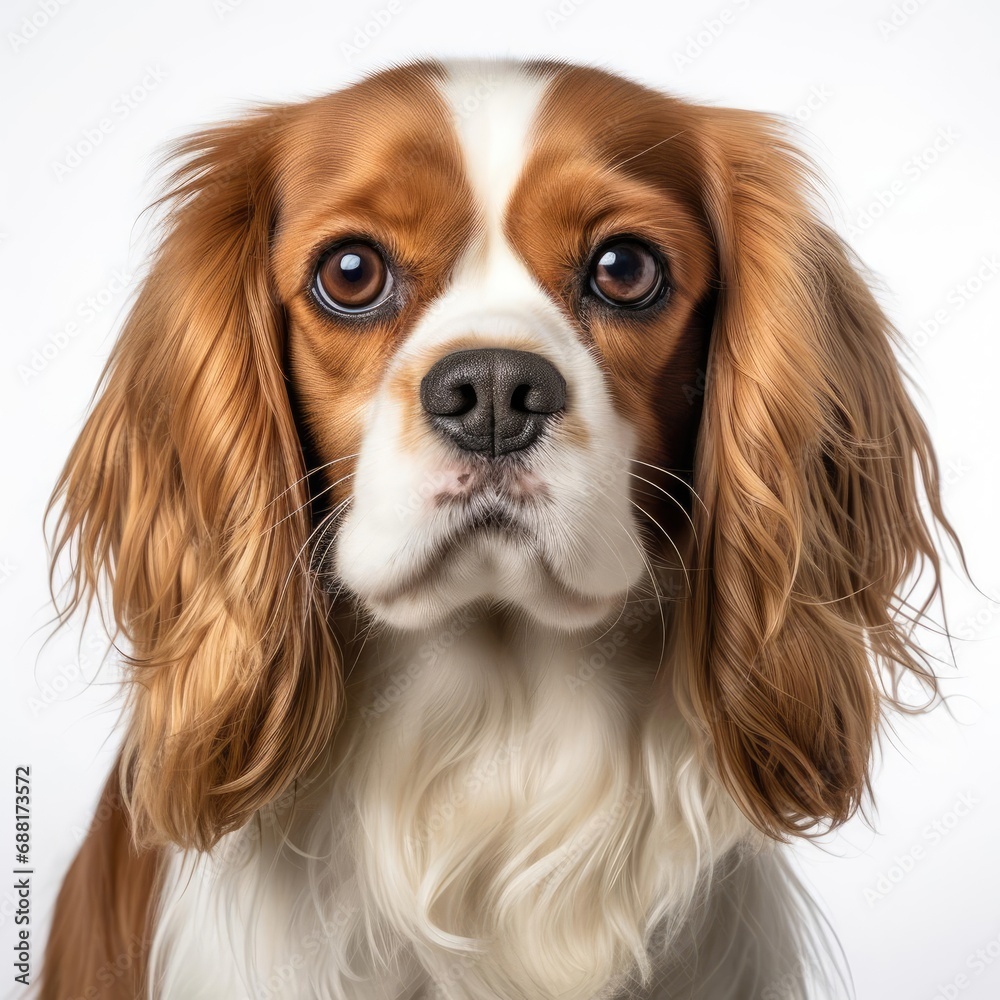 Naklejka premium Ultra-Realistic Portrait of Cavalier King Charles Spaniel with Nikon D850