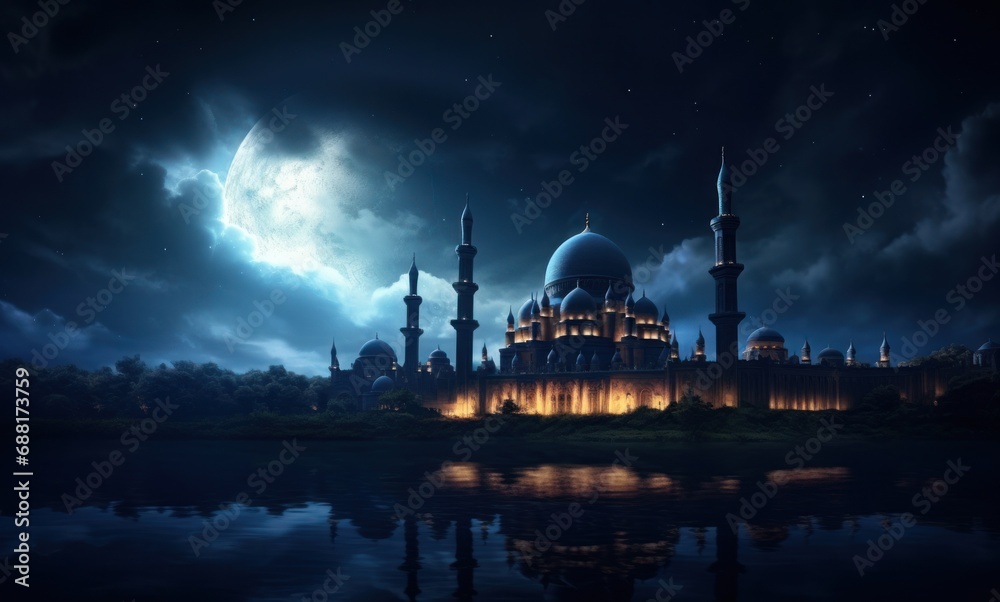 Fototapeta premium the mosque at night,