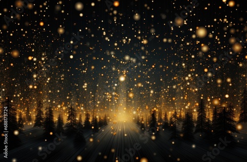 Wallpaper Mural the lights of a christmas tree on a dark black background Torontodigital.ca